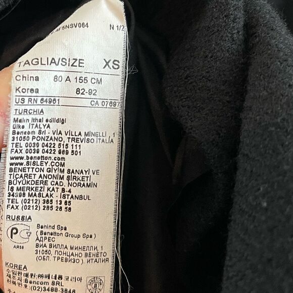 Stile Benetton Sleeveless Wool Mini Dress in Black | SZ XS - Picture 9 of 11